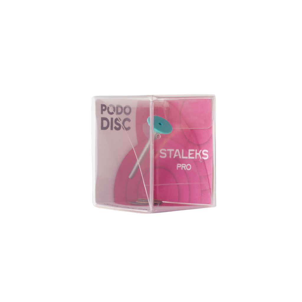Plastic pedicure disc PODODISC STALEKS PRO ХS and set of disposable file 180 grit 5 pc (10 mm)