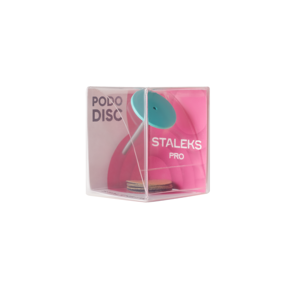 Plastic pedicure disc PODODISC STALEKS PRO M and set of disposable file 180 grit 5 pc (20 mm)