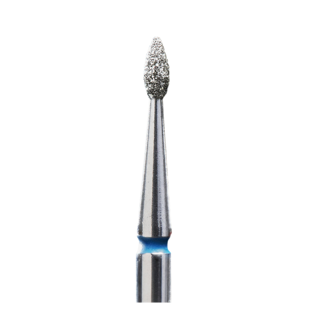 Diamond nail drill bit, "drop", blue, head diameter 1.6 mm / working part 4 mm