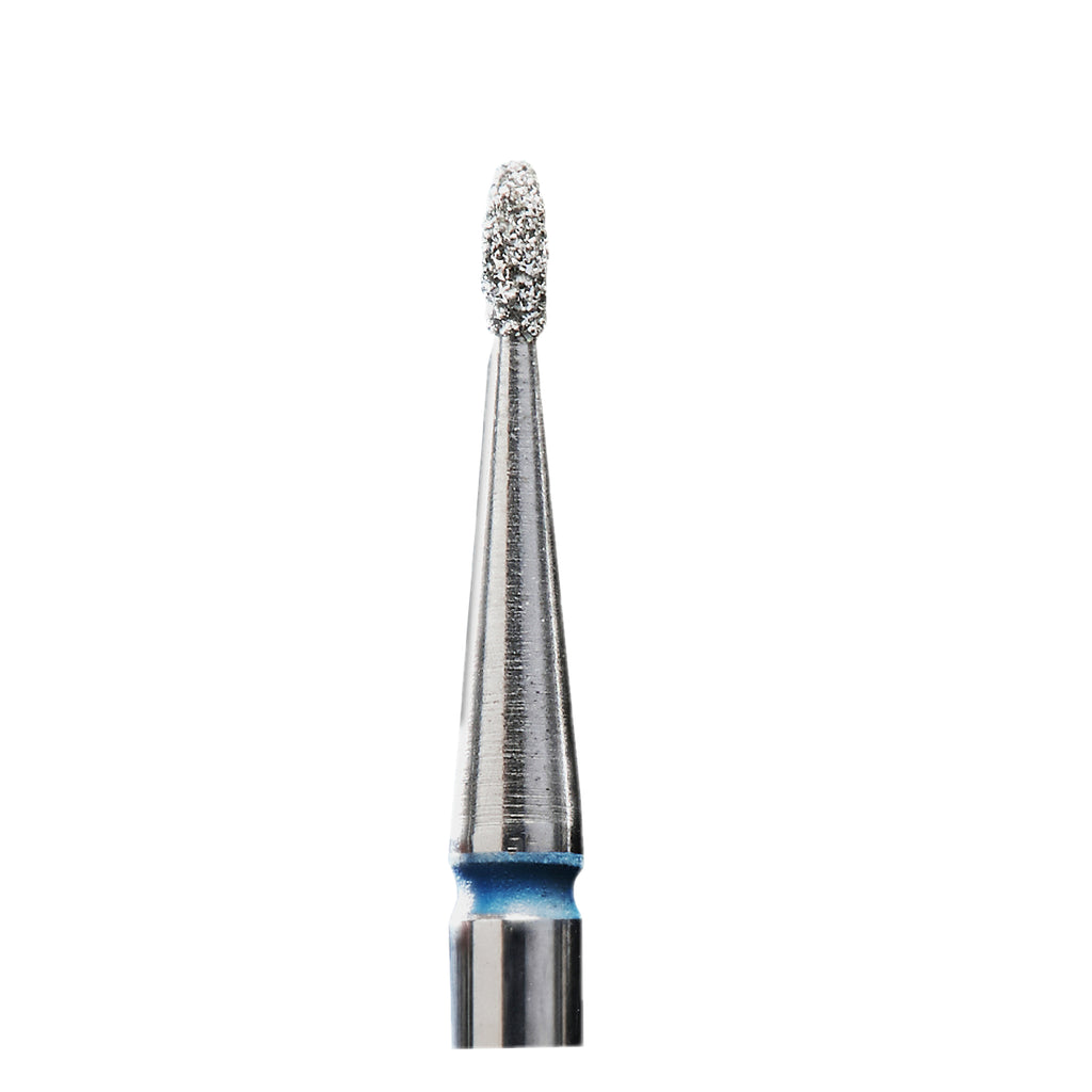 Diamond nail drill bit, rounded "bud", blue, head diameter 1.2 mm / working part 3 mm