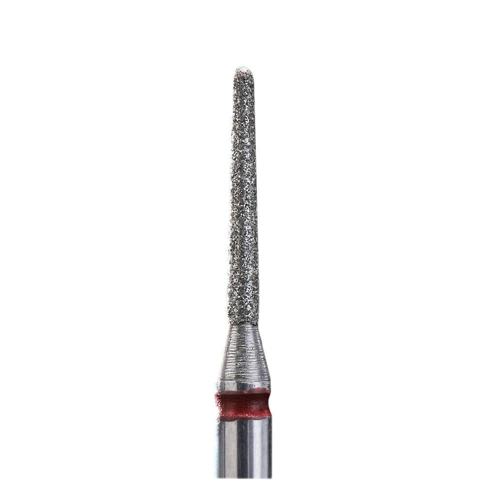 Diamond nail drill bit, "frustum", red, head diameter 1.6 mm / working part 10 mm